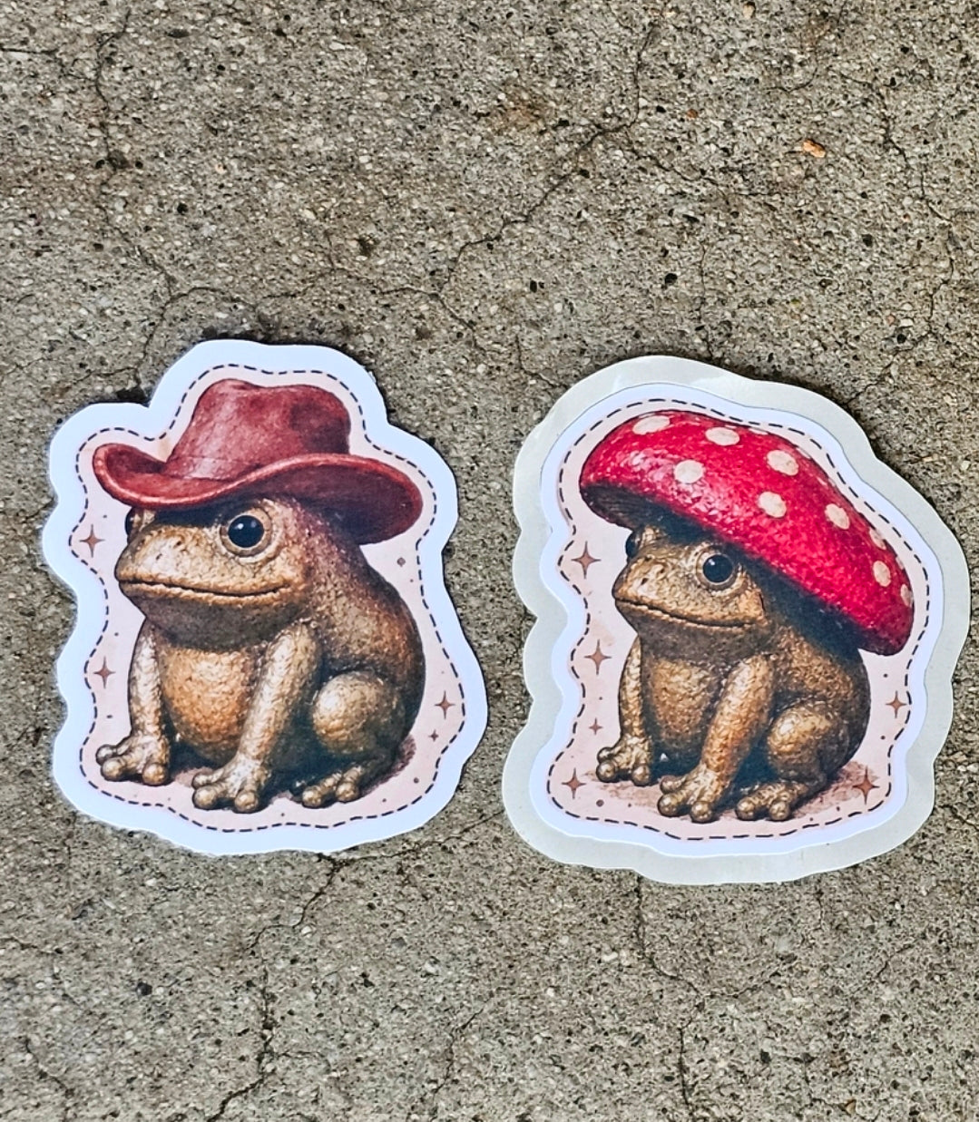 Cowboy, Mushroom, Boots Frog Stickers